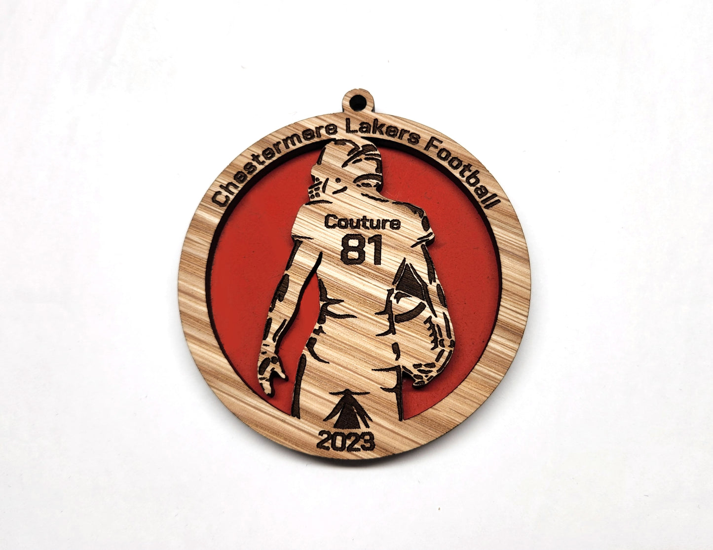 Football Player Ornament (Two-Layer Design)