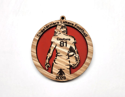 Football Player Ornament (Two-Layer Design)
